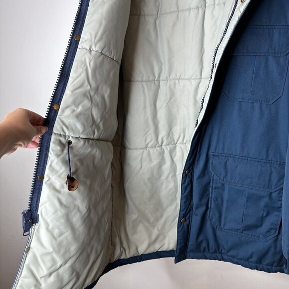 Woolrich Men's Blue Parka Long‎ Chore Jacket Coat Vintage Made In USA Large - Picture 12 of 16